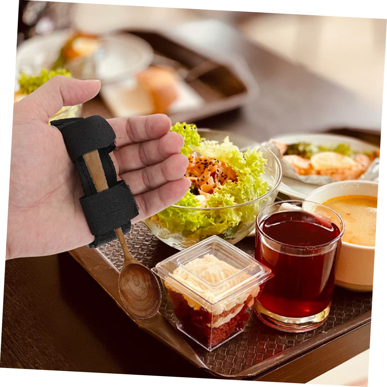 4piezas Para Utensilios De Comida Manguito Para Ancianos Soporte Adaptativo De Oxford Para Fijar Cubiertos