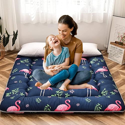Colchón futón japonés flamenco para dormir, cama japonesa plegable, colchón enrollable, tapete de tatami, almohadilla portátil para acampar para
