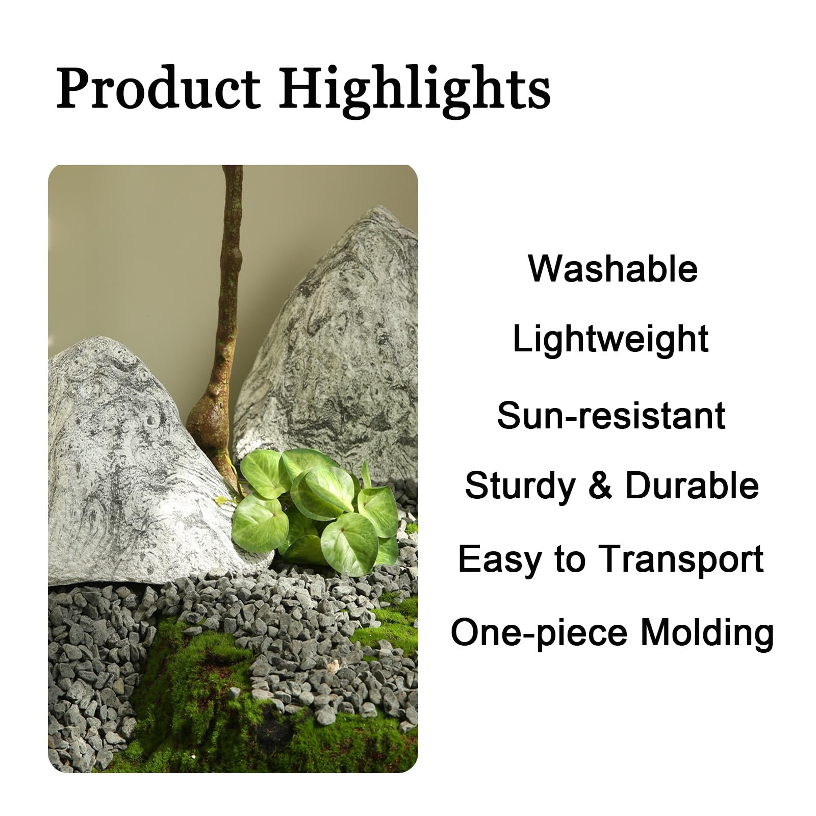 Rocce Finte, Rocce Decorative, Sassi da Giardino, Set da 3 Pezzi, Pietre da Giardino, Utilizzate for l'architettura del Paesaggio, la Decorazione D'interni, Il Giardino