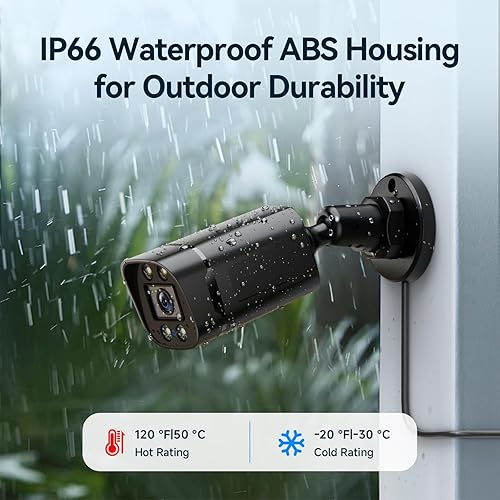 Miniatura 5 de Sistema de cámara de seguridad con cable para exteriores, 4 cámaras de vigilancia CCTV Bullet para seguridad del hogar, 4CH AHD TVI 5MP Lite DVR