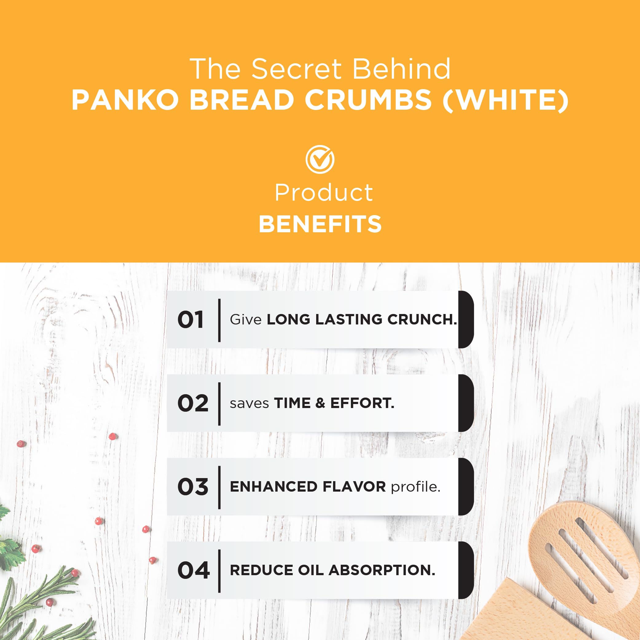 Chef's Art Panko Bread Crumbs | Japanese Style Breadcrumbs | Crispy Soya-Free/NutFree Crumbs | Instant Mix | Light & Crispy Coating for Frying and Baking | Absorbs Less Oil | 1Kg - Image 2 thumbnail