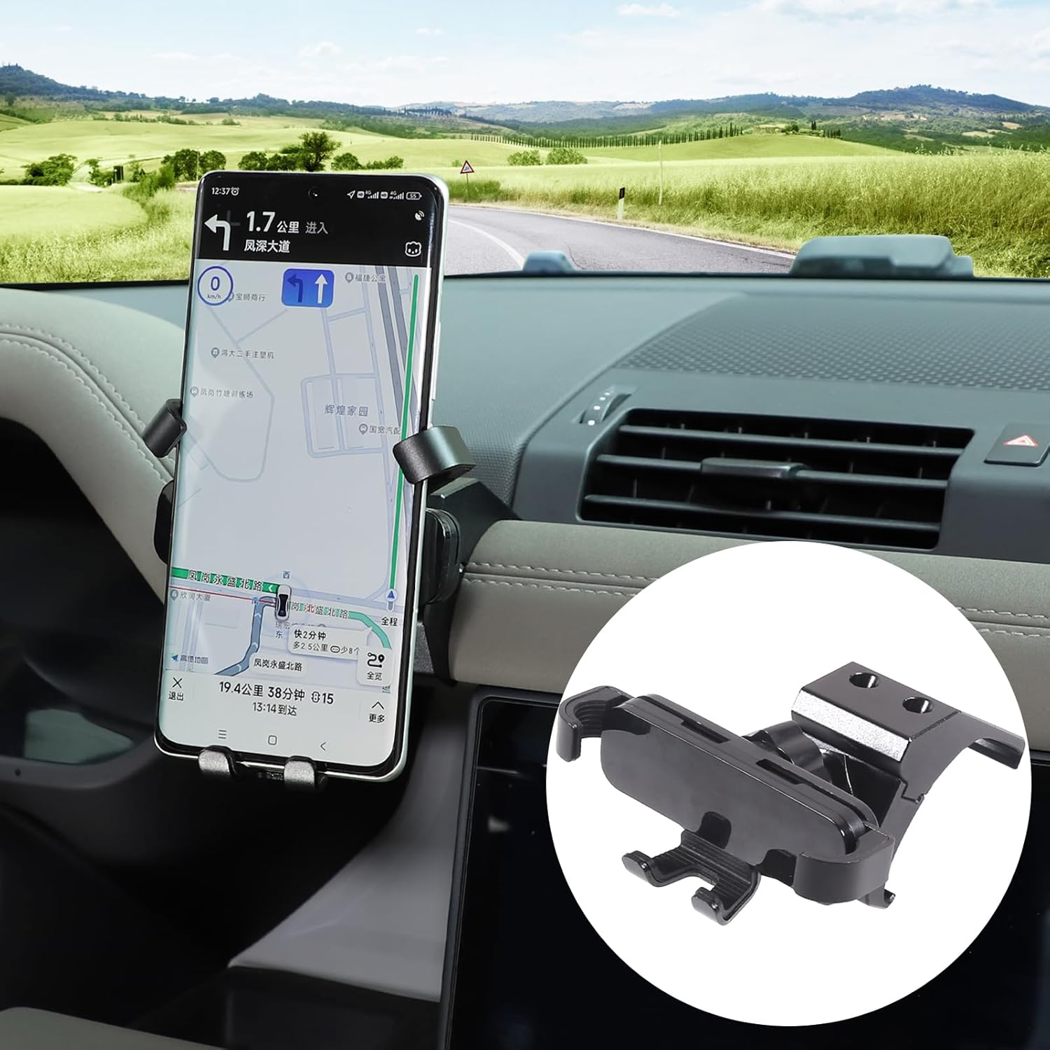 HAPPYHORSE Car Phone Mount Compatible with Land Rover Defender 90 110 130 2020-2025 Central Control Dashboard Mobile Phone Holder Bracket Accessories (Style C)