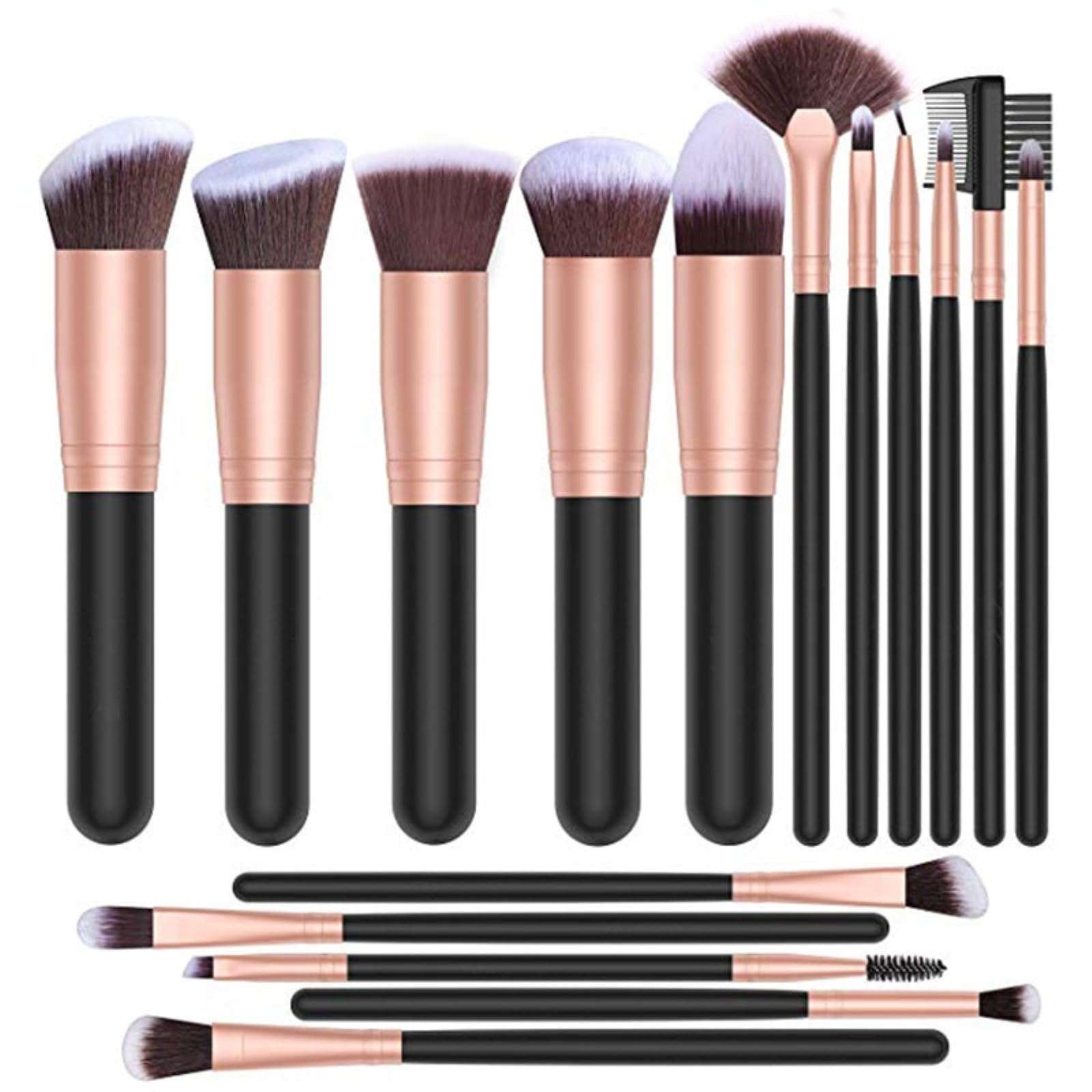 Makeup Brush Set - 16-Piece Complete Set of Beauty Tools for Beginners, Ladies & Girls (Powder, Blush, Eye Shadow Brushes - Color: A)