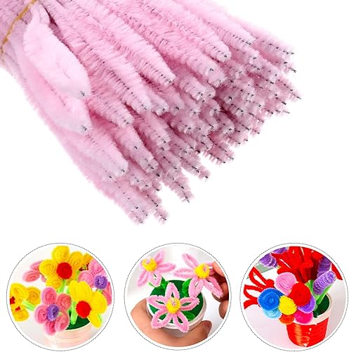 Miniatura 6 de 200 unidades hechas a mano de chenilla con baches de felpilla, suministros esponjosos, suministros flexibles, decoración de tallos limpiadores,