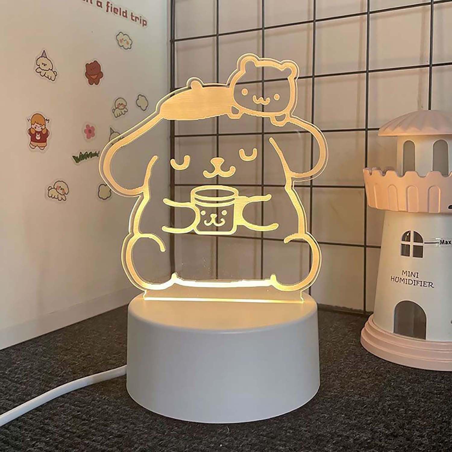 3 Color Change Cartoon Night Light 3D Kawaii LED Desk Lamp Acrylic Sleep Night Lamp As Best Gifts