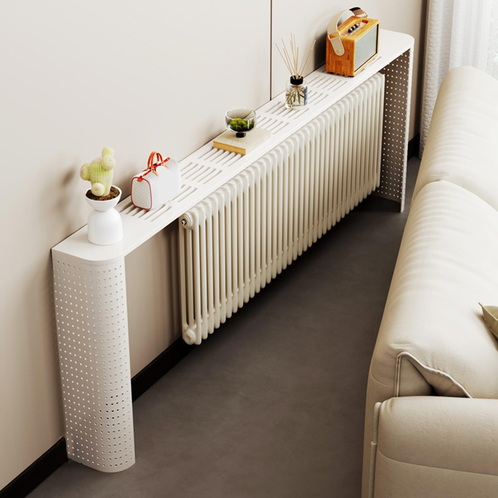 Cubierta de radiador de acero con acabado elegante para el hogar