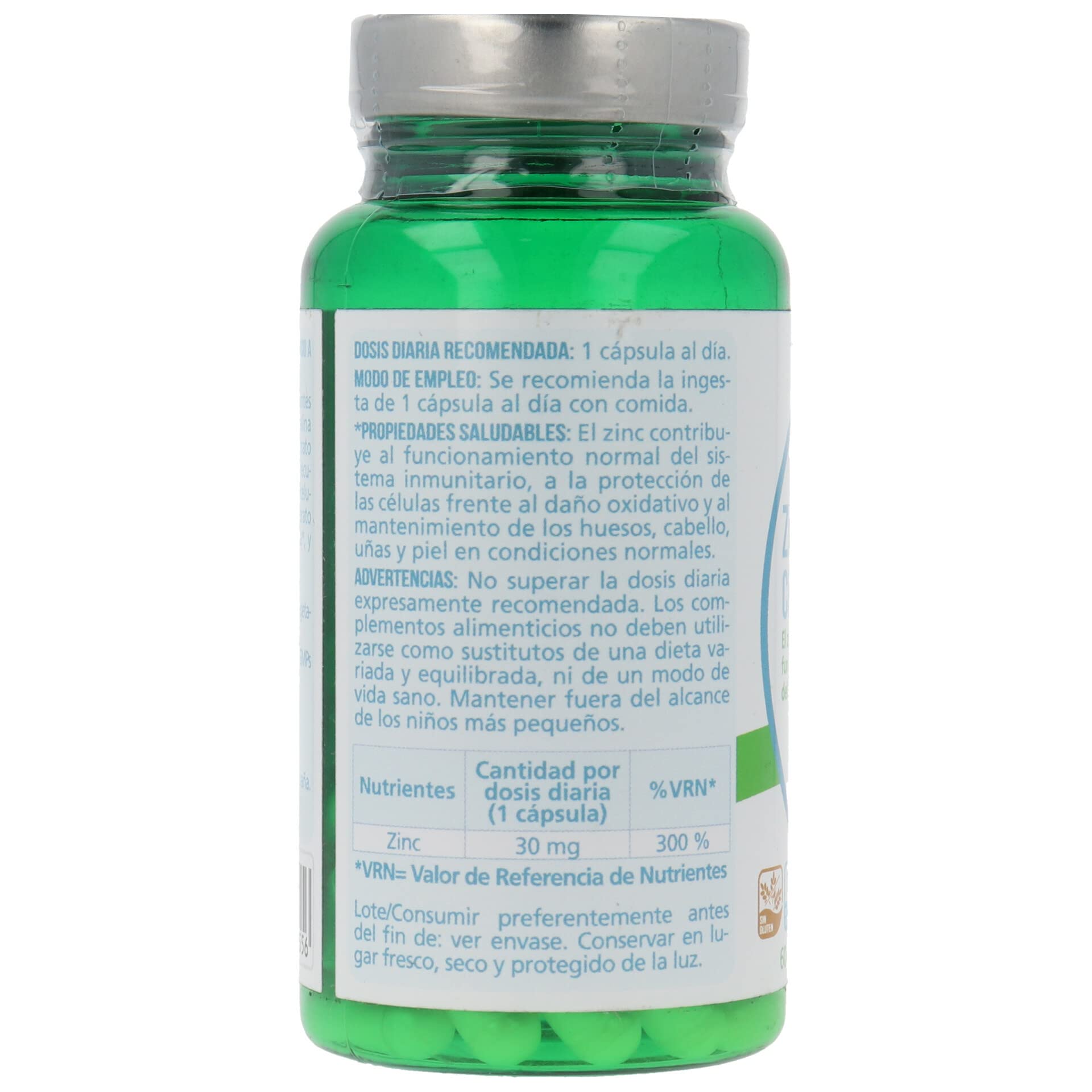 Naturlider - Zinc Citrato, Ayuda al Sistema Inmune a Prevenir Enfermedades - 60 Cápsulas