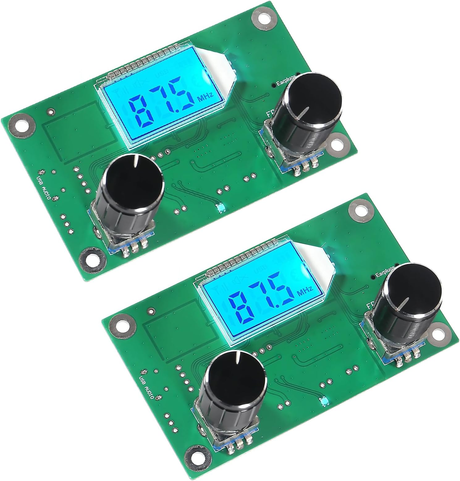 2pcs Digital FM Receiver Module, DC 3V-5V Radio Receiver Module Digital Stereo Board LCD Display DSP PLL 76.0MHz-108.0MHz