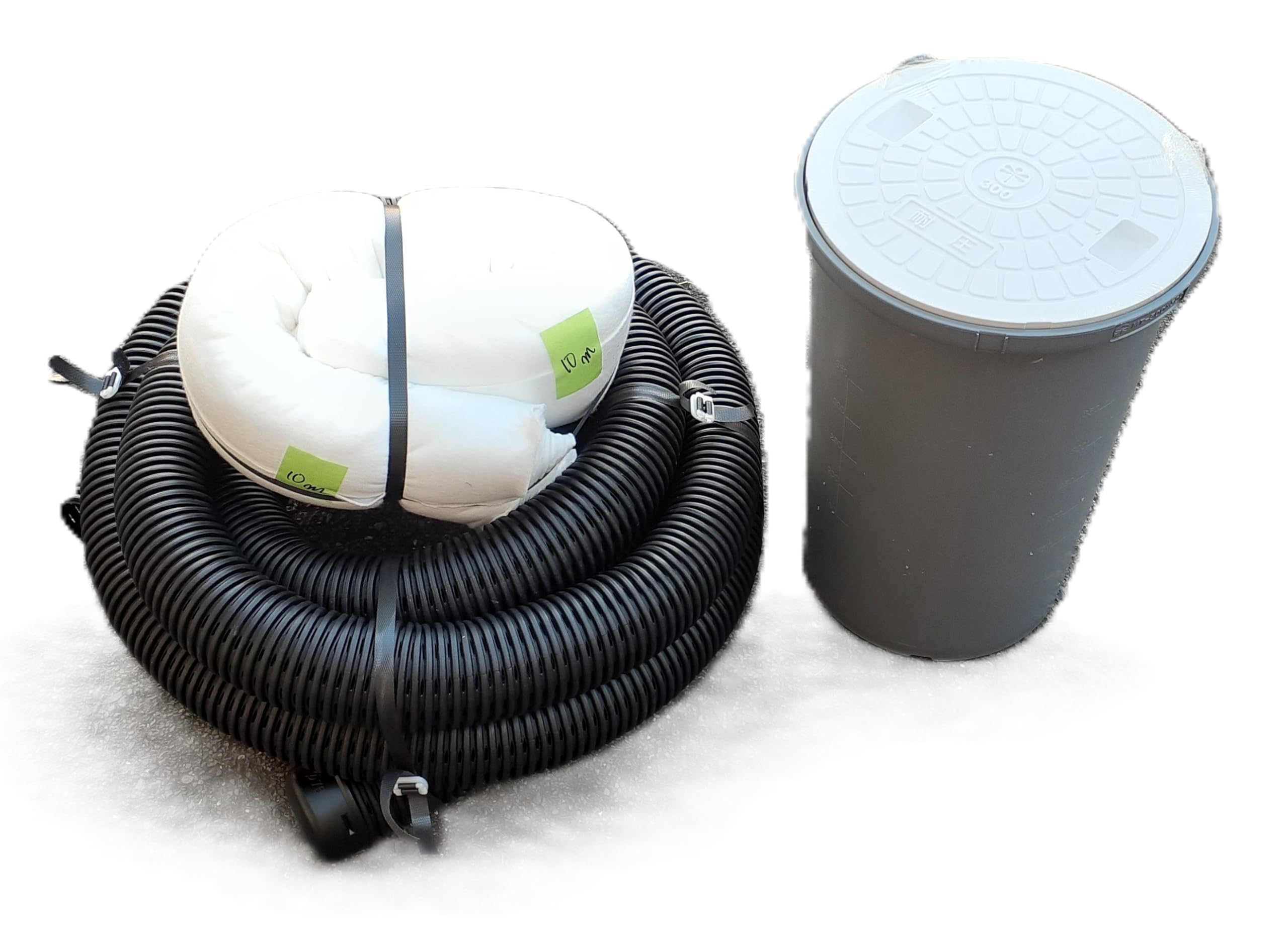 Amazon | 家庭用暗渠3点セット〈暗渠パイプ内径75mm×7.5m巻 ｷｬｯﾌﾟ