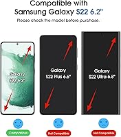 Vista 2 de amFilm OneTouch - Protector de pantalla para Samsung Galaxy S22 5G de 6.1 pulgadas, dureza 9H con protector de lente de cámara, más fácil