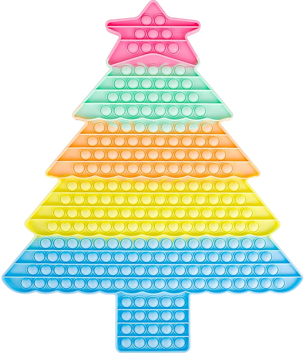 Toys Uncle Silicone POP IT, Push pop Bubble Fidget Toy, Autism Special Needs Stress Reliever, Squeeze Sensory Tools to Relieve Emotional Stress for Kids Adults (20 inch Big/Large Christmas Tree)