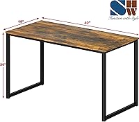 Vista 103 de SHW Mission - Escritorio para computadora de oficina en casa, de 32 pulgadas, nogal