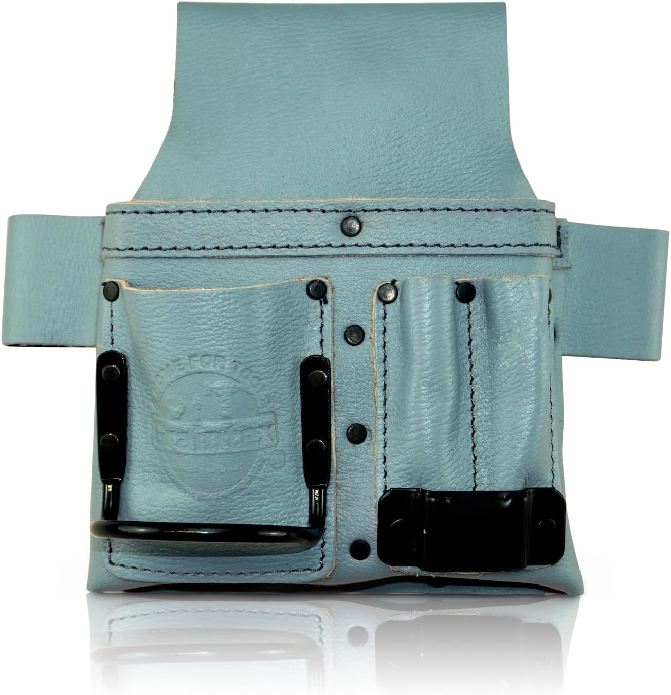 Graintex Multi Tool Pouch, Top Grain Leather, Small Leather Pouch, Hammer Holder, Steel Tape Measure Clip, Multipurpose Tool Belt, Ideal for Carpenters, Framers, Contractors