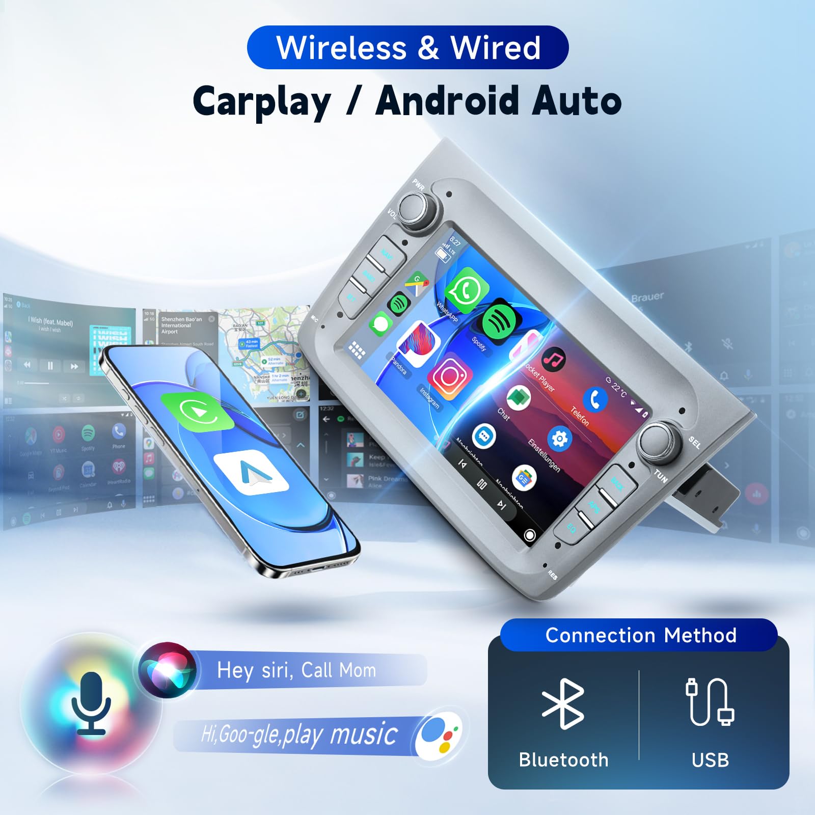 VECHTEL Autoradio 2G+64G Android 15 per Alfa Romeo MITO 2008-2016, 7 Pollici HD Schermo Tactile Stereo Auto co Carplay Android Auto senza Fili DAB+ GPS Wi-Fi Bluetooth 2USB Radio FM RDS Retrocamera