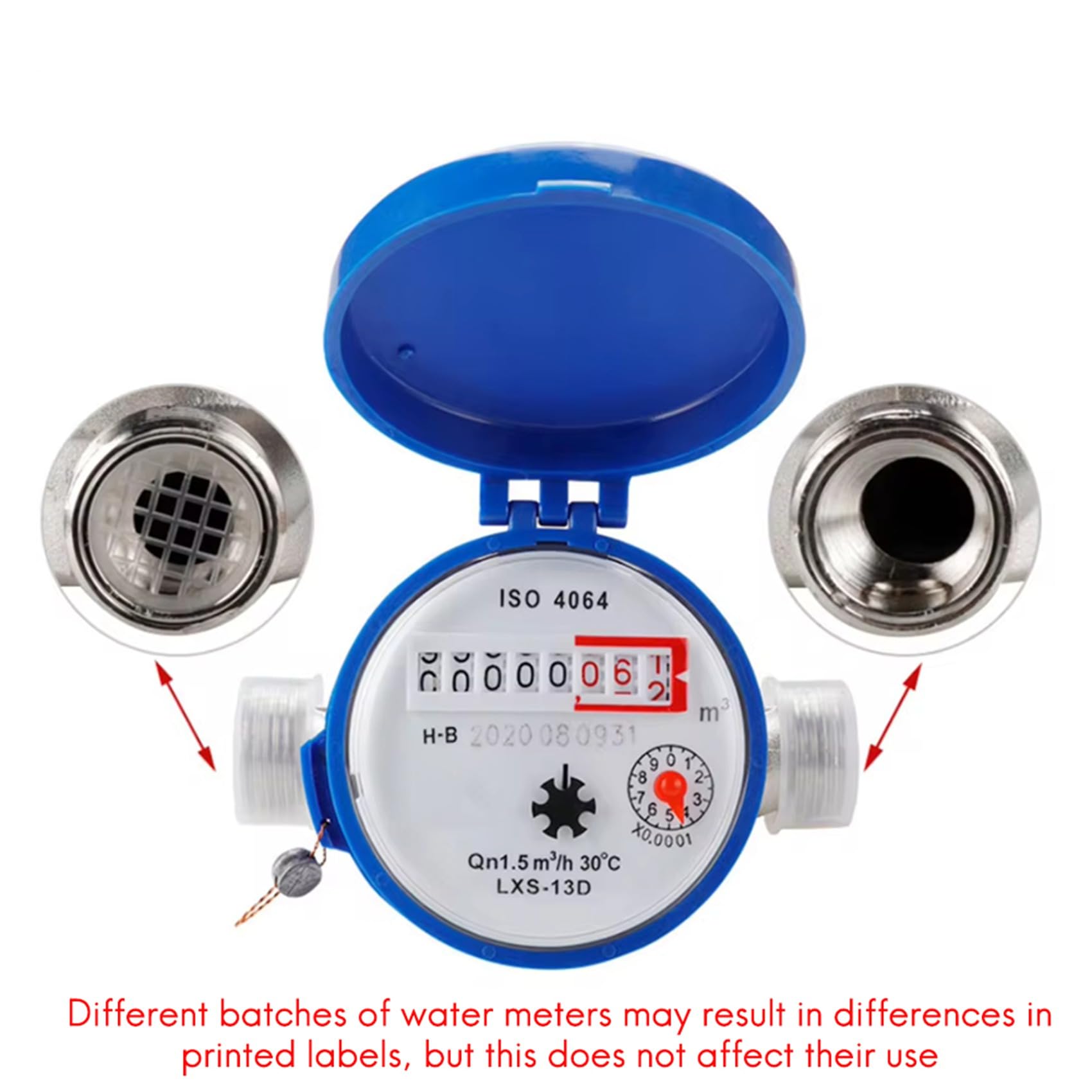 3X Contador de Agua Inteligente Puntero Giratorio Mecánico Contador de Flujo de Agua Pantalla Digital Herramientas de Medición de Agua