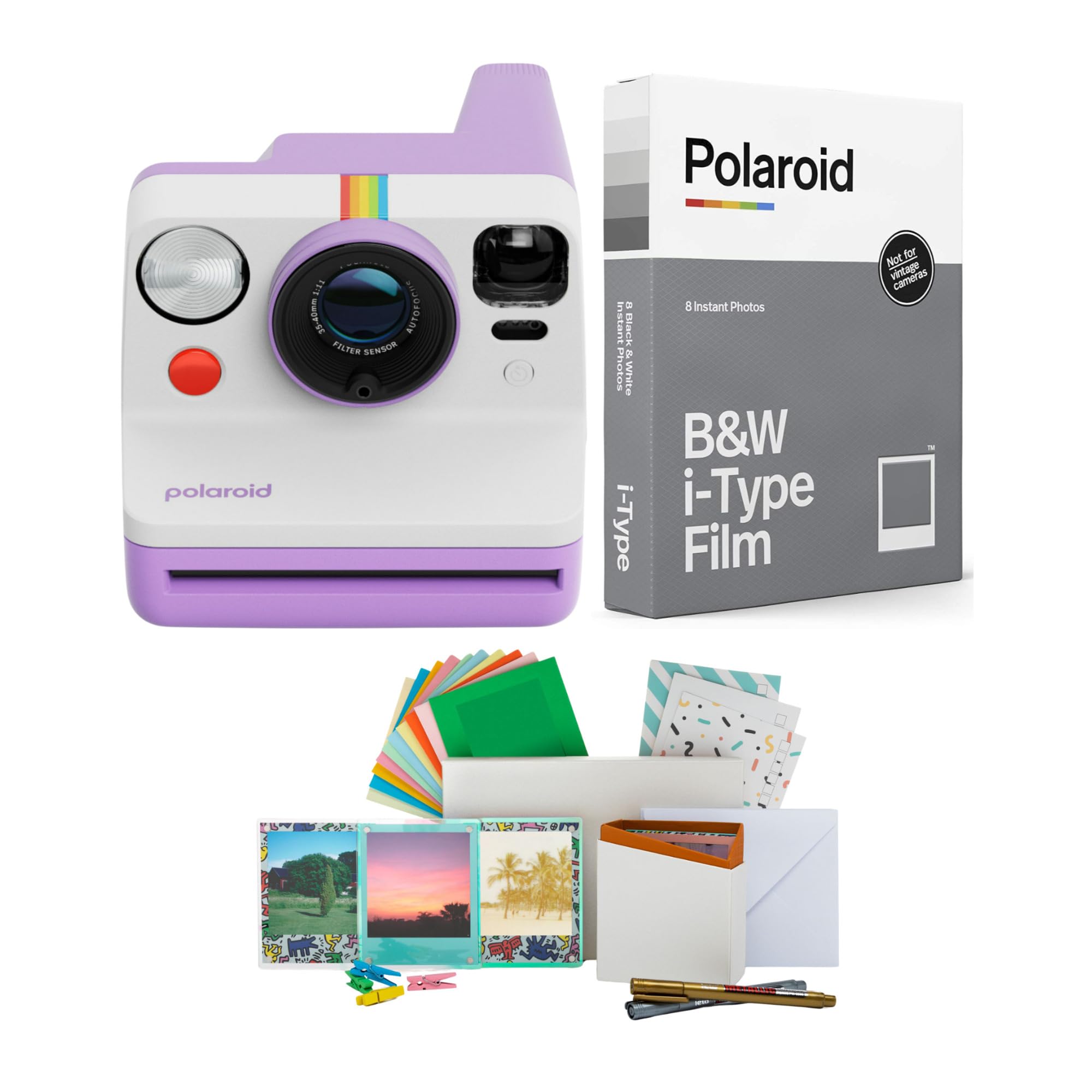 Polaroid Now Generation 3 Purple Analog Instant Camera with Tripod Mount Bundle with B&W Film and Accessories-picture-10