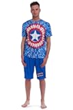 Avengers Spider-Man Thor Captain America Adult Tie Dye Pajama Shirt & Shorts
