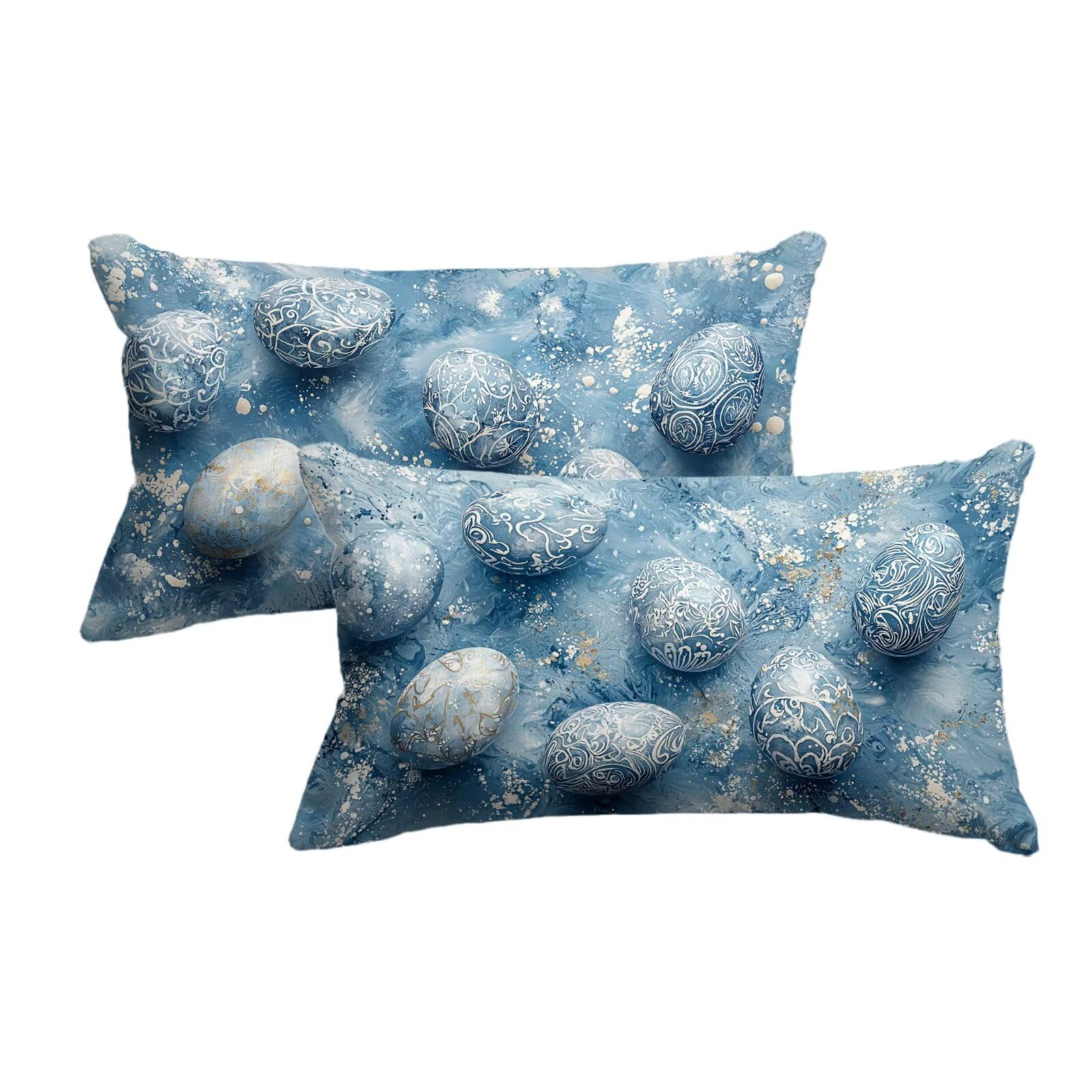 Housse de coussin bleu 50x80 idéale pour sublimer le canapé du salon