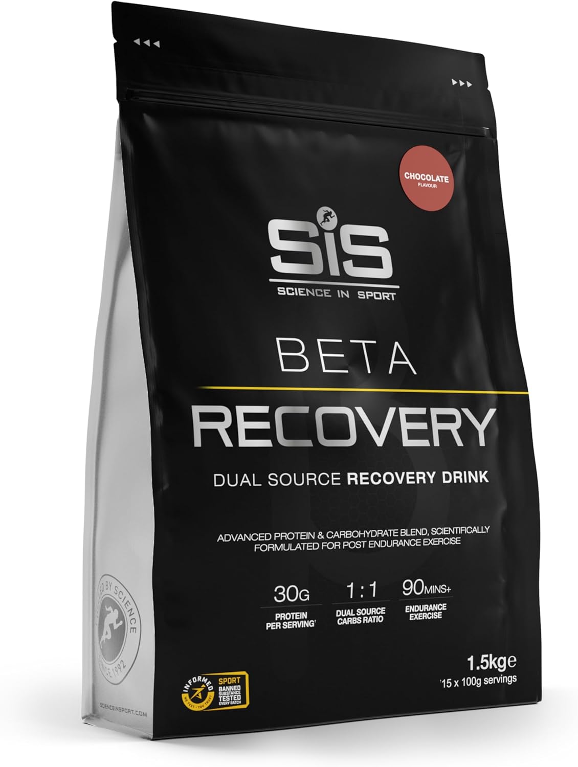Science in Sport BETA Recovery - Dual-Source Carbohydrate Blend for High-Intensity Exercise - 30g Whey Protein Powder - Muscle Refuel - Sports Nutrition - Chocolate Flavor - 52 Oz