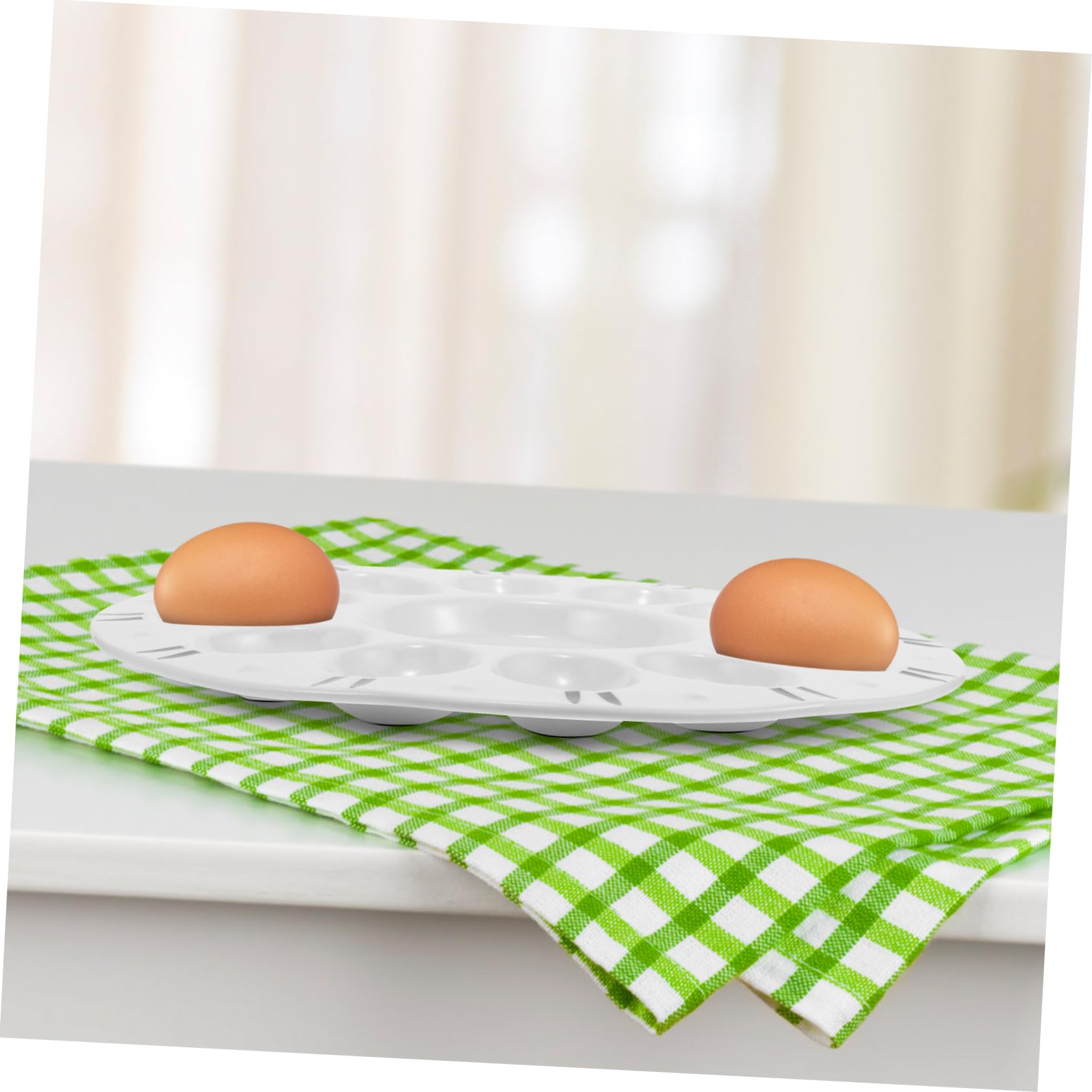 ABOOFAN Easter Egg Tray Appetizer Plate Easter Egg Platter Egg Dish Deviled Egg Holder Countertop Easter Deviled Egg Platter Egg Fixing Holder Serving Tray White Seafood Ceramics Egg Rack