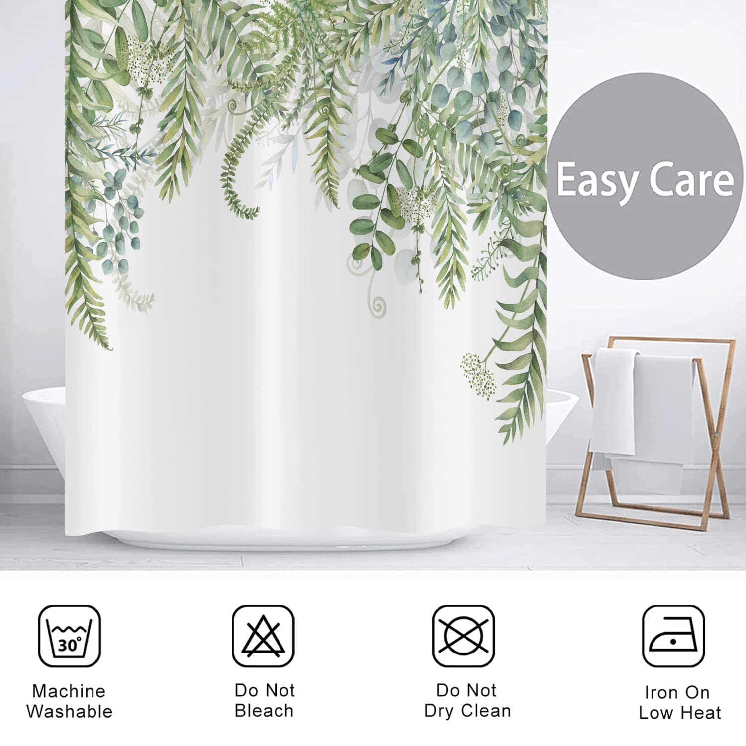 Hnmdmyi Green Leaf Shower Curtain 180x180 - Image 7