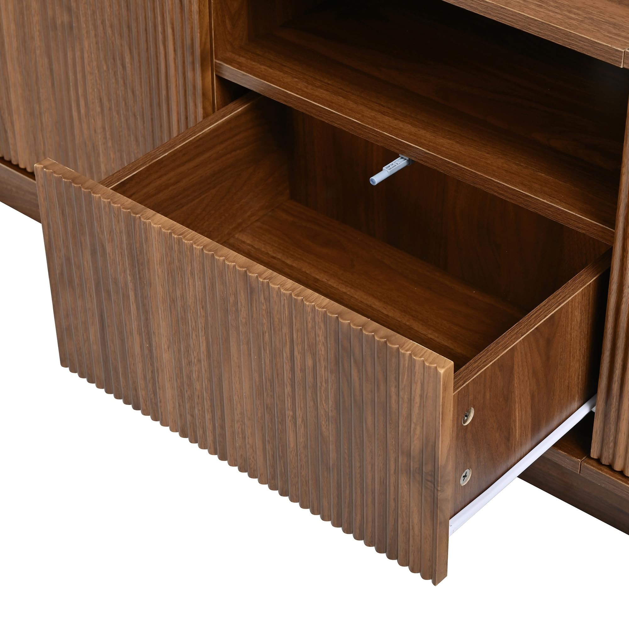 Console TV multimediale galleggiante, 180 x 40 x 50 cm, struttura ondulata