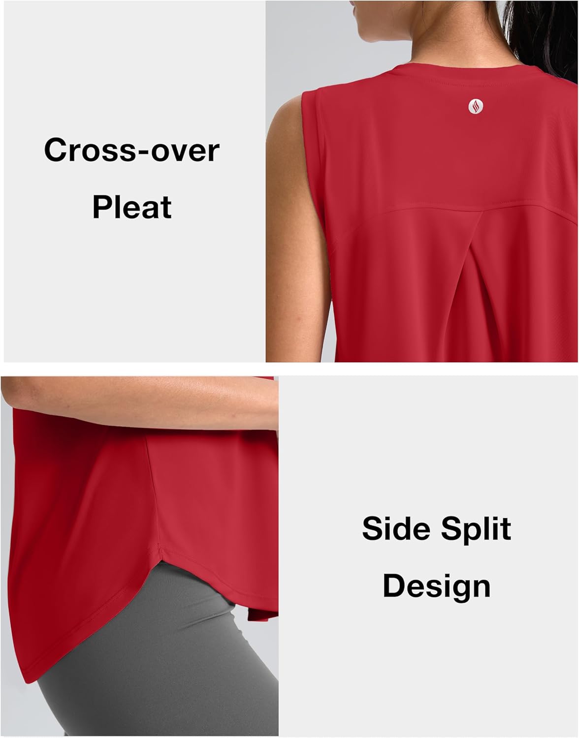 SANTINY Women's Sleeveless Workout Tops Breathable Lightweight Active Tennis Yoga Shirts Athletic Running Tank Tops for Women - Image 5