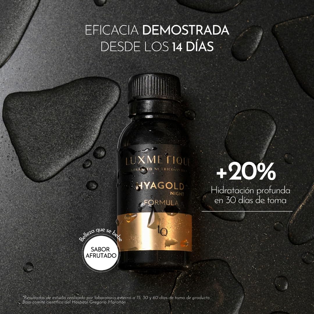 Luxmetique Formuła Hyagold Night do picia odżywki kosmetyczne (15 FIOLKI NABIE)