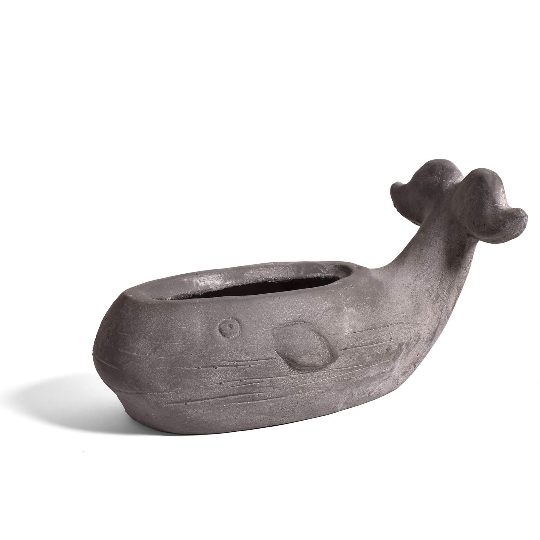 Indaba Grey Whale Ceramic Planter, Small