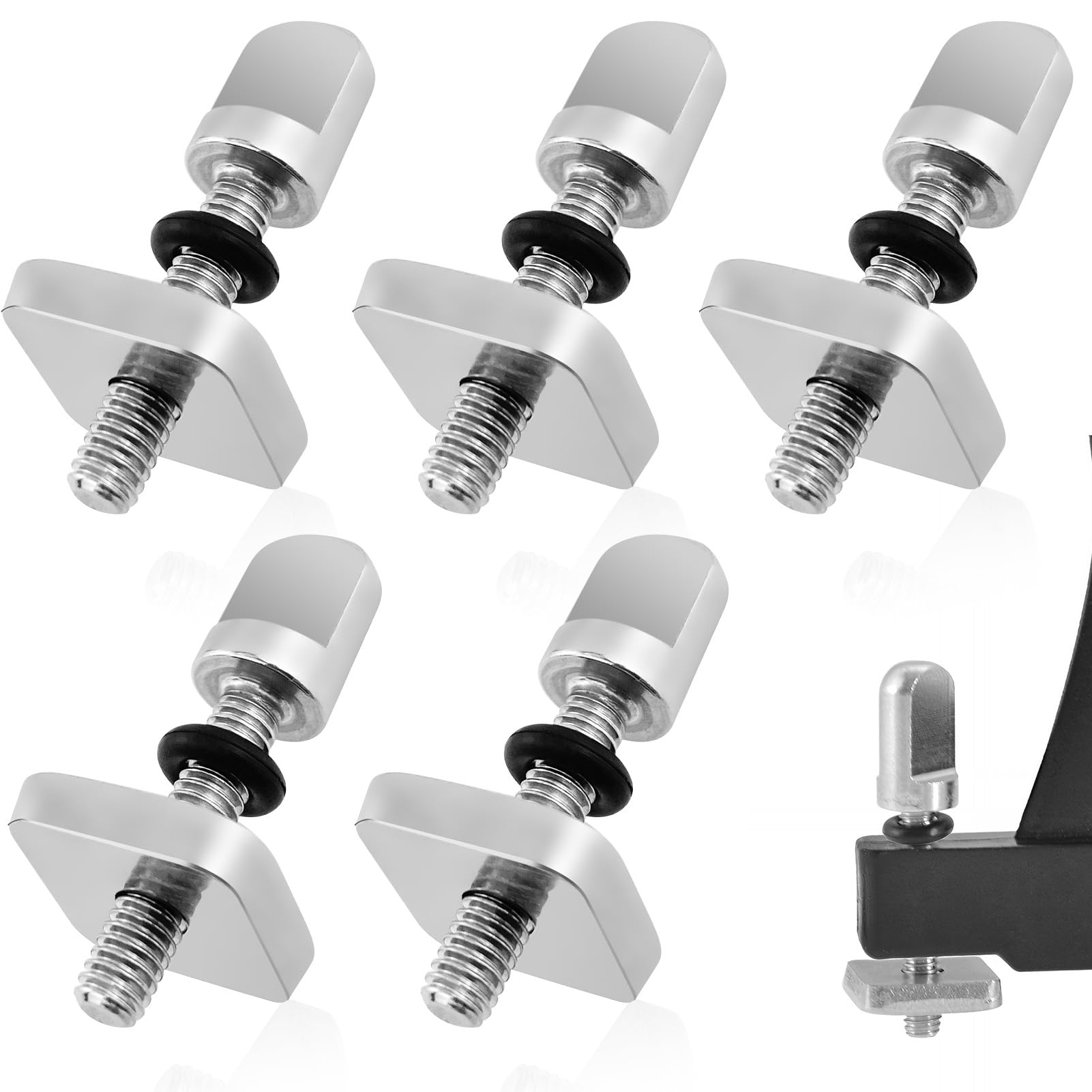 5 Piezas Tornillo para Tabla de Surf Tornillos de Aleta Deslizante Kit de Repuesto de Placa Duradera para Surf RemoTabla Larga Sup de Acero Inoxidable