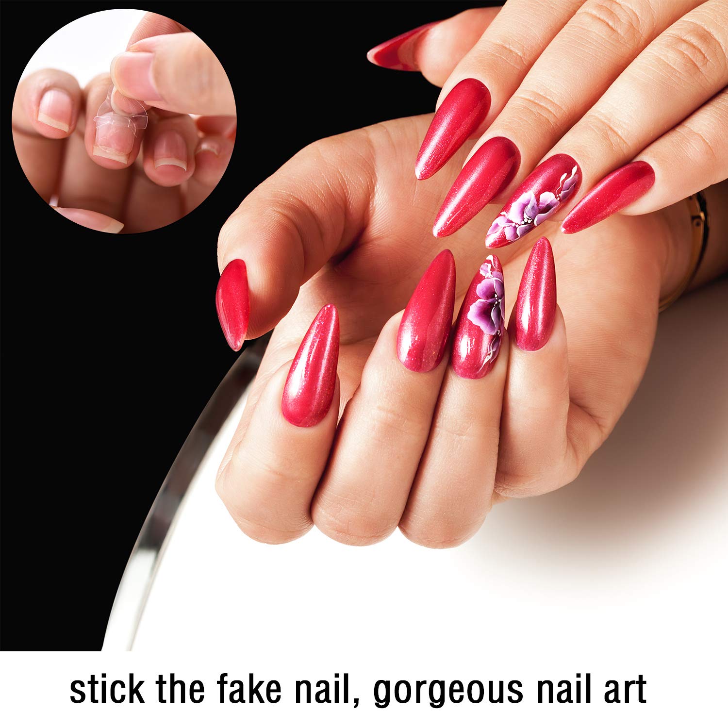 30 Sheets 720pieces Double-Side Glue Nail Sticker Adhesive Transparent Nail Sticker Fake Nail Tips for Manicure Supplies