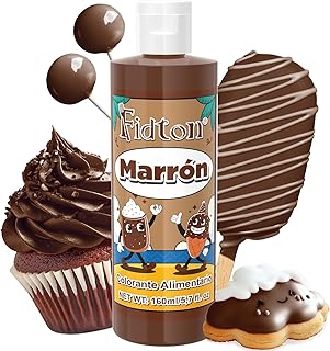Colorante Alimentario 160ml - Gran Capacidad Colorantes Alimentarios Reposteria Altamente Concentrado para Decoración de Pasteles, Colorante Alimenticio para Fondant Colores, Macarrone - Marrón