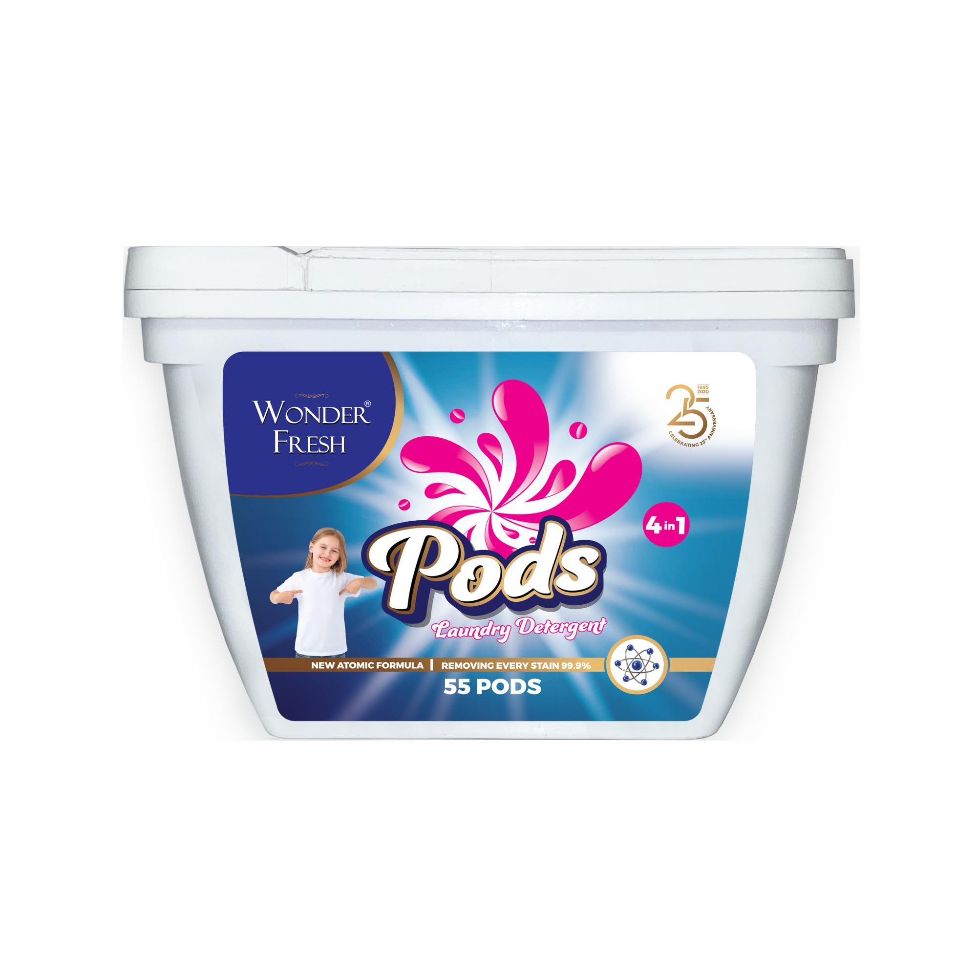 Liquid Laundry 4-in-1 Pods | 55 PODs | Specially designed for use in Washing Machines only | Removes Stains | Freshens clothes | Softens Fabric | 1 POD = 1 Wash (Floral)
