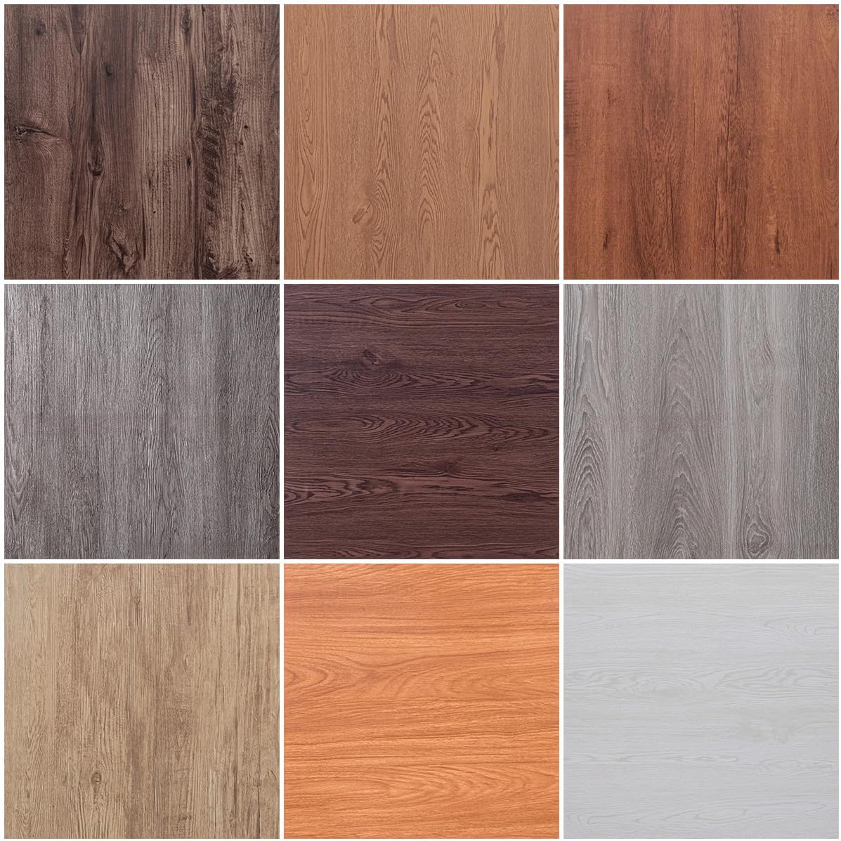 Peel and Stick Vinyl Floor Tiles, 10pcs Waterproof Self Adhesive Sticky Tiles for Bathroom, Kitchen, Living Room, Basement, RV, Burgundy.