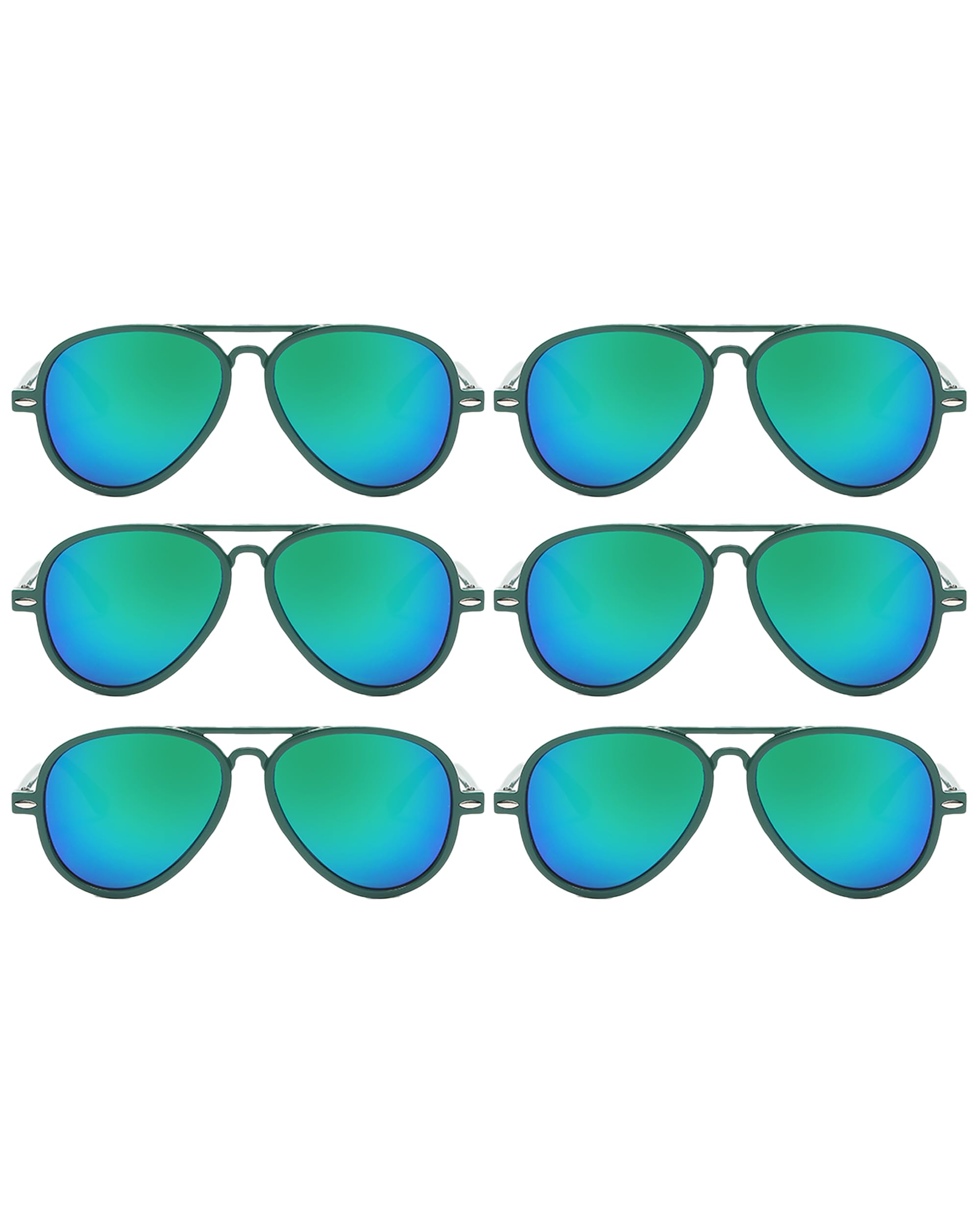 OWL 6 Pack Aviator Sunglasses Kids UV400 Protection Lens Plastic Toddler Aviators Bulk Sunglasses for Boys Girls