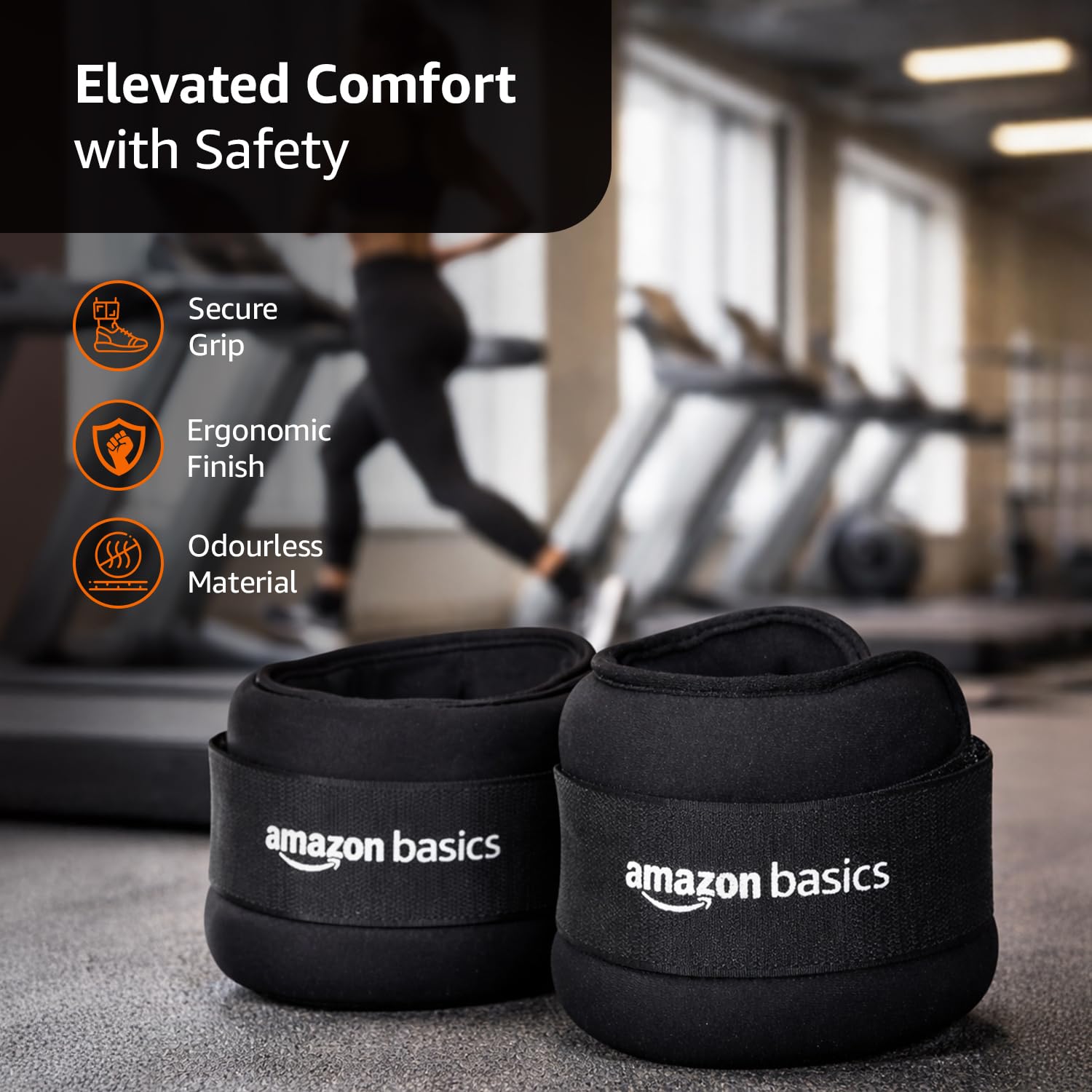 Amazon Basics Neoprene Ankle Weight, 1 Kg, Set of 2 3