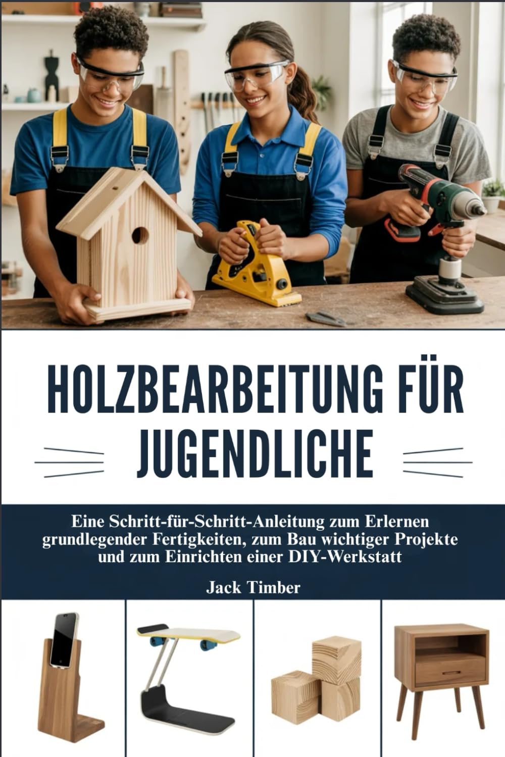 HOLZBEARBEITUNG FÜR JUGENDLICHE: Eine Schritt-für-Schritt-Anleitung zum Erlernen grundlegender Fertigkeiten, zum Bau wichtiger Projekte und zum Einrichten einer DIY-Werkstatt