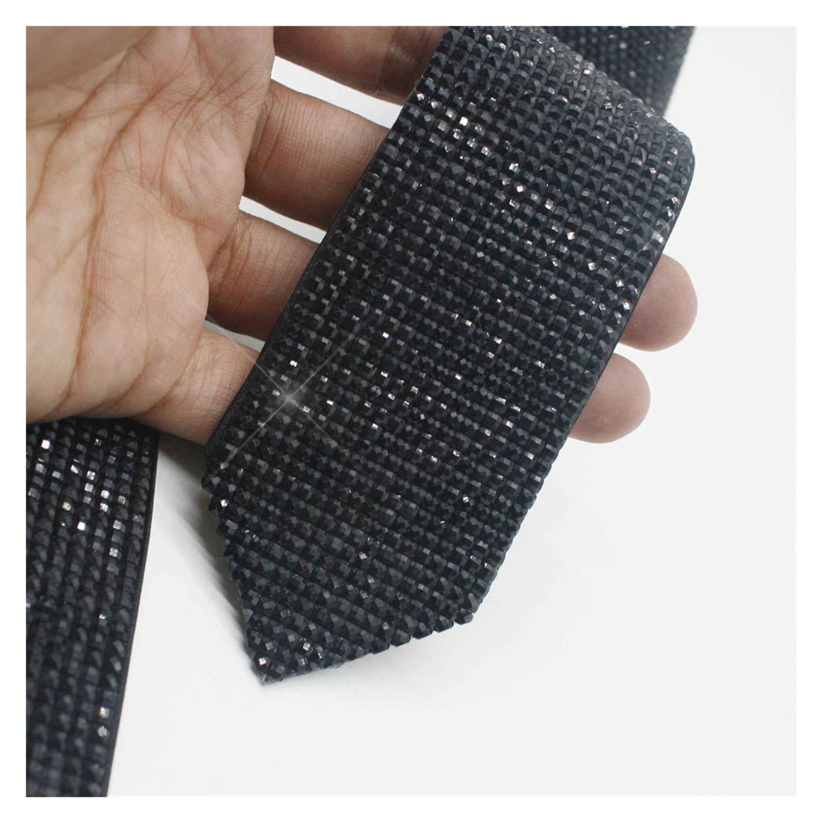 Glitzer Strass-Krawatte Schwarze Laser-Kristall-Strass-Krawatte