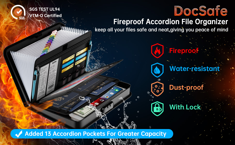 Amazon.com : DocSafe Accordion File Organizer with Combination
