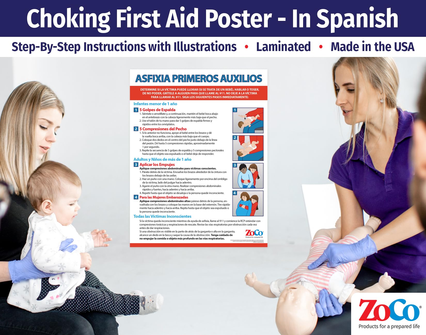 Amazon.com: ZOCO – Spanish Choking First Aid Poster (2-Pack