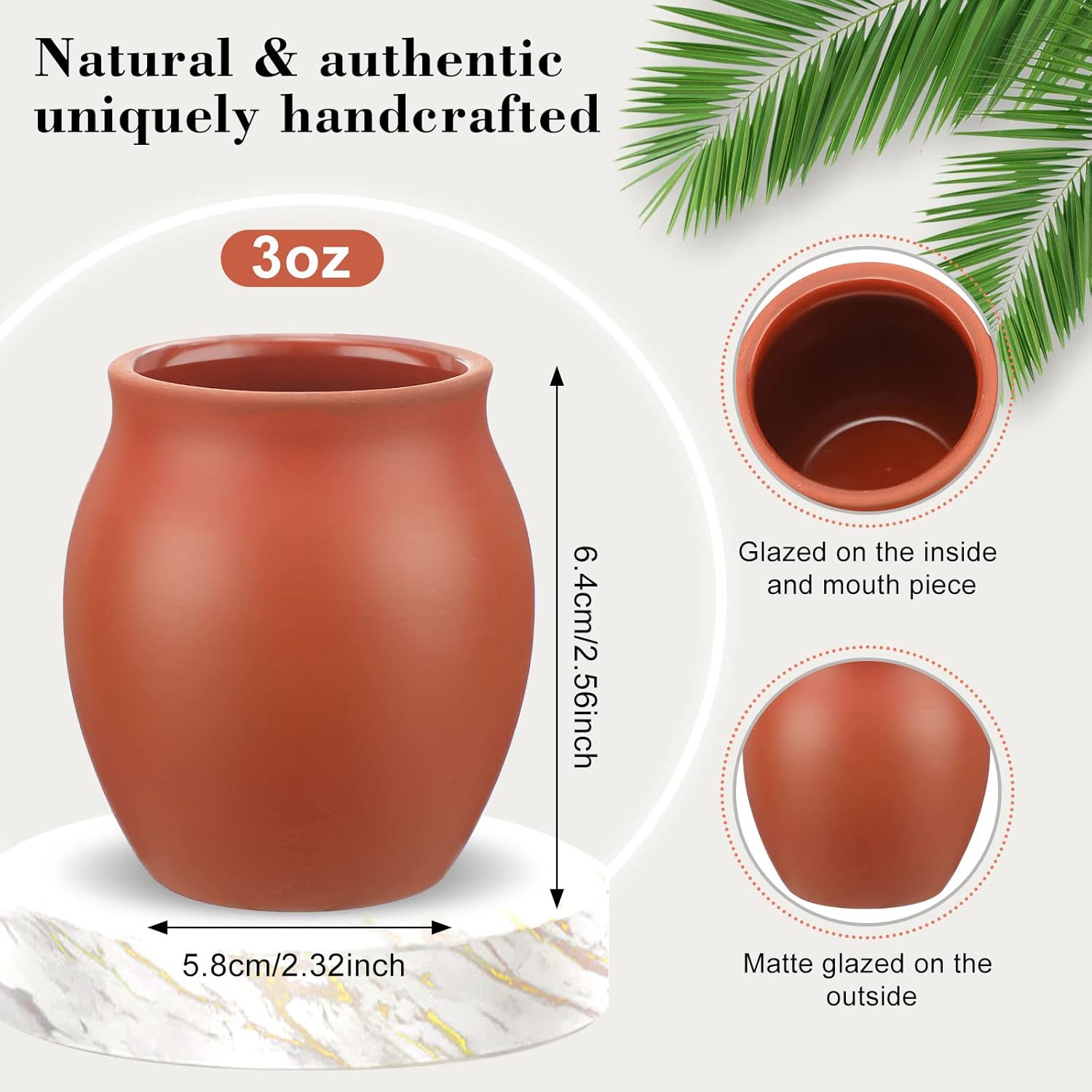 Nuogo Set of 24 (3oz) Cantaritos de Barro Mexicanos Mini Cantaritos Shooters Pottery Cocktail Glasses for Tequila, Margaritas, Mojitos, Mexican Jarritos de Barro Mexicanos, Taco Tuesday Cocktail Cups