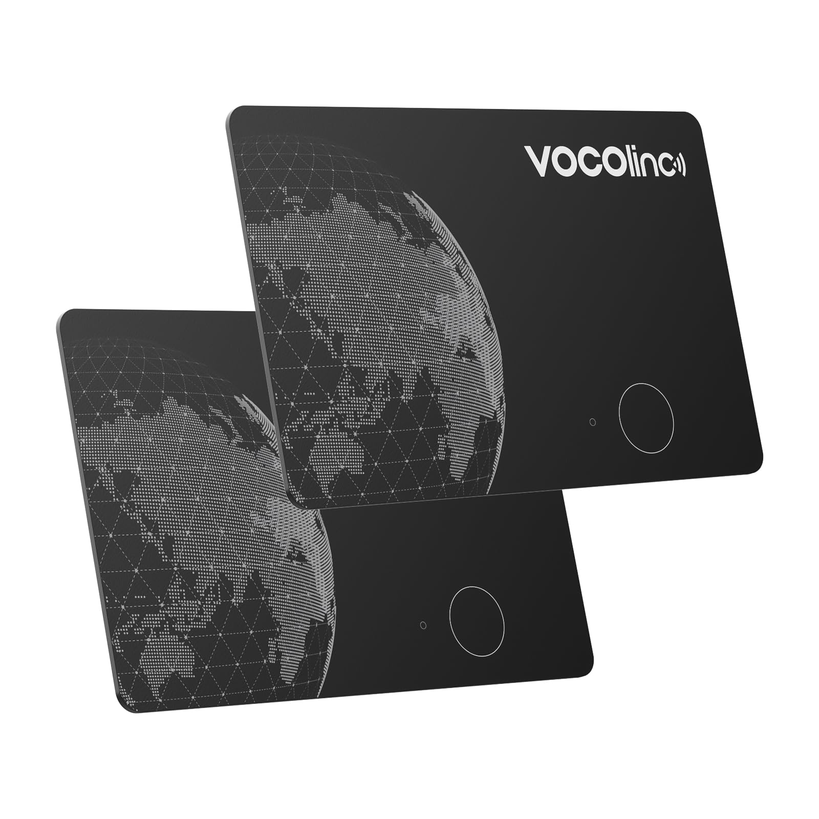 VOCOlinc Air Card Tag 2 Pezzi, Ricaricabile Wallet Tracker Card Compatibile con Android Google Funzioni Trova o iOS Apple Dov'è App, Bluetooth Localizzatore per Portafoglio/Bagaglio/Zaino Borsa
