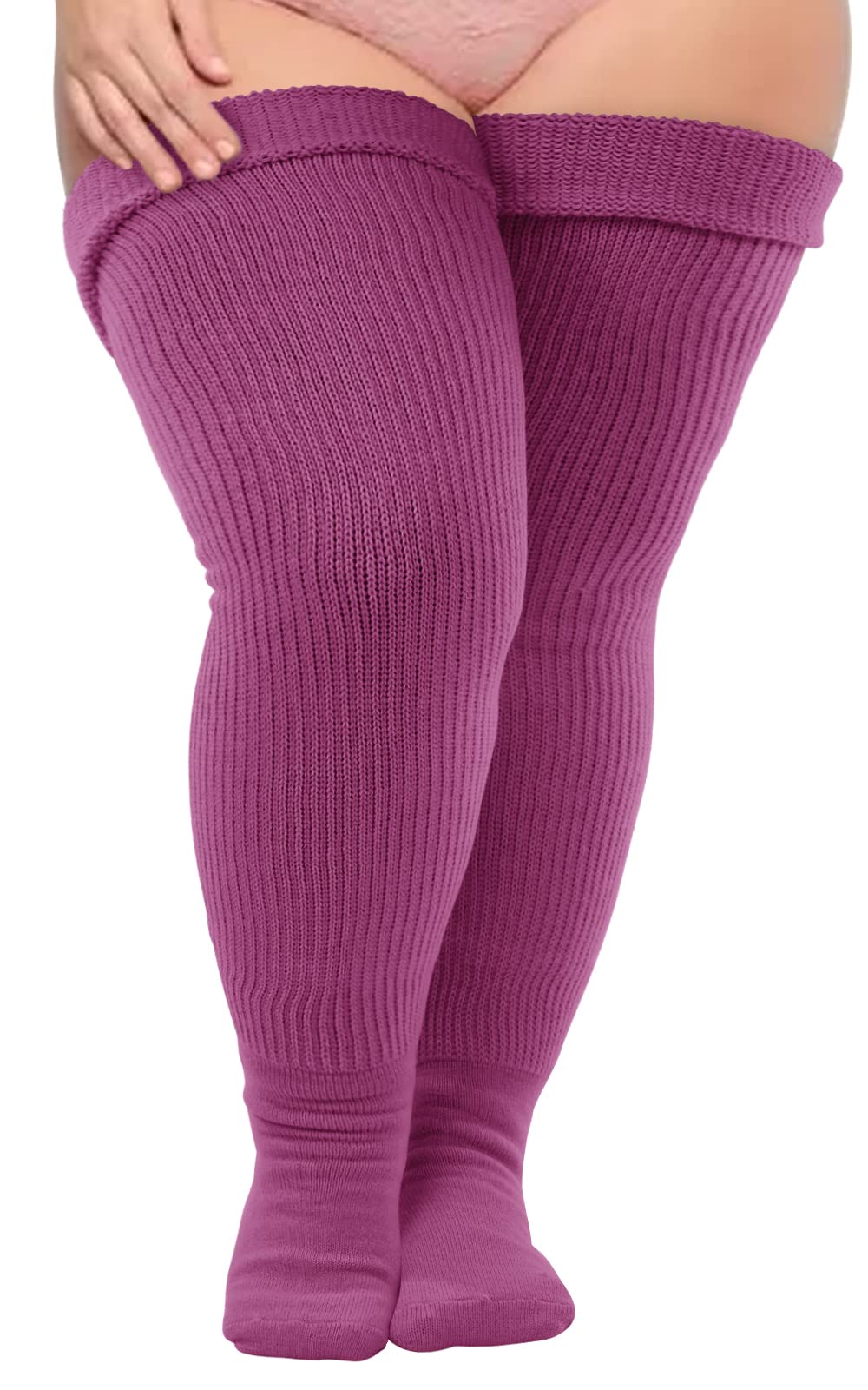 Neoviancia XXXL Size Thigh High Socks for Thick Thighs Women- Thigh Highs Widened Extra Long Thick Knit Socks