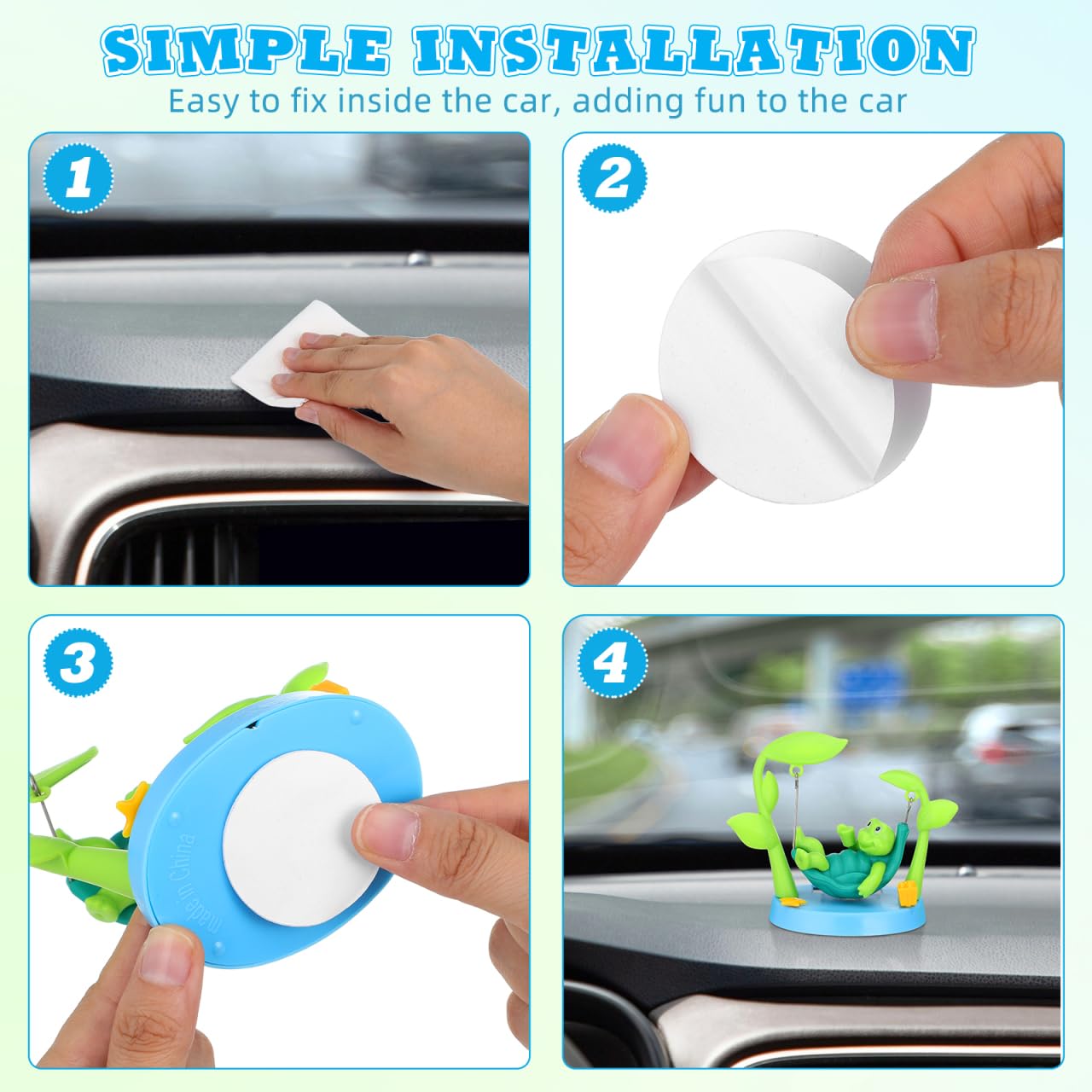 IMIKEYA Solar Wackelfigur Auto lustig Schwingende Schildkröte Ornament Solarbetriebene Figuren Auto Innenraum Wackelfigur für Dashboard Autodekoration