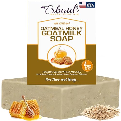 Barra de jabón de leche de cabra con miel y avena de cactus, 4 onzas, jabón en barra natural para mujeres, hombres, niños, picazón en la piel,
