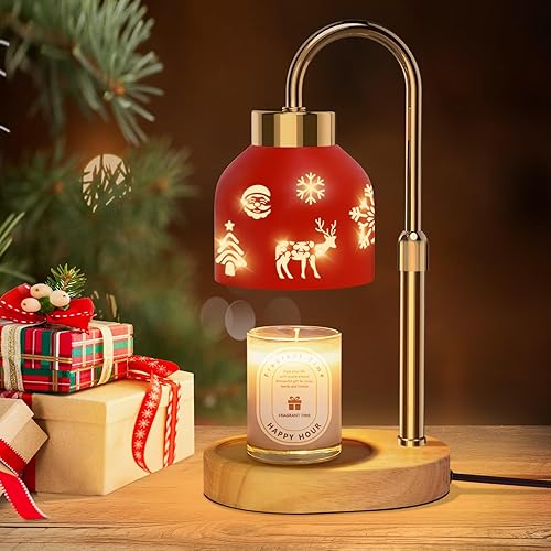 Lukasa, Christmas Candle Warmer Lamp, with Timer and Dimmer, Adjustable Height Candle Lamp, Wax Melt Warmer for Scented Jar Candles, for Women Mom Girls Teens Adults