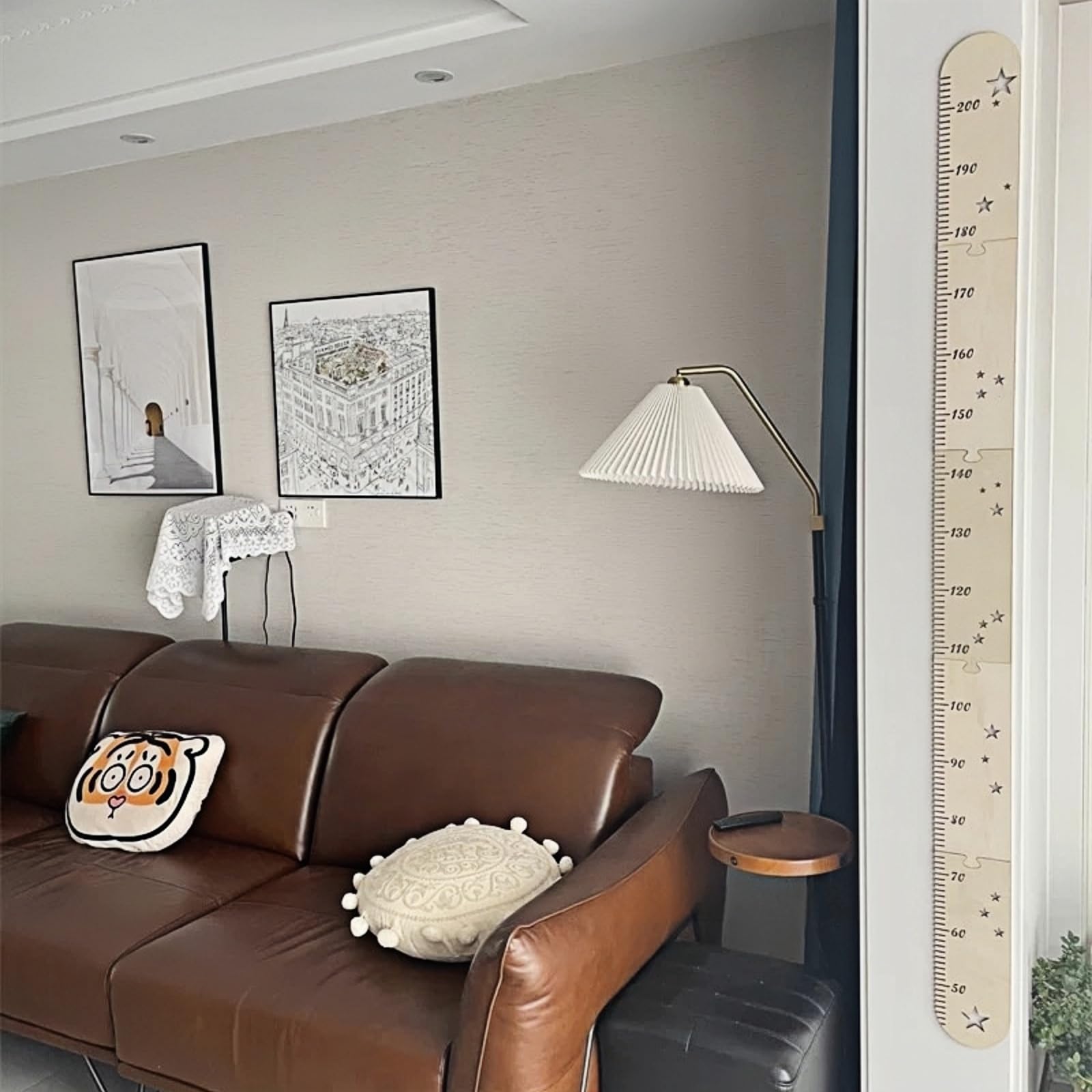Toise pour enfants en bois - Toise en bois pour chambre de bébé - Tableau des tailles et hauteur pour mur - Décoration murale et chambre - Décoration murale à suspendre - Pliable