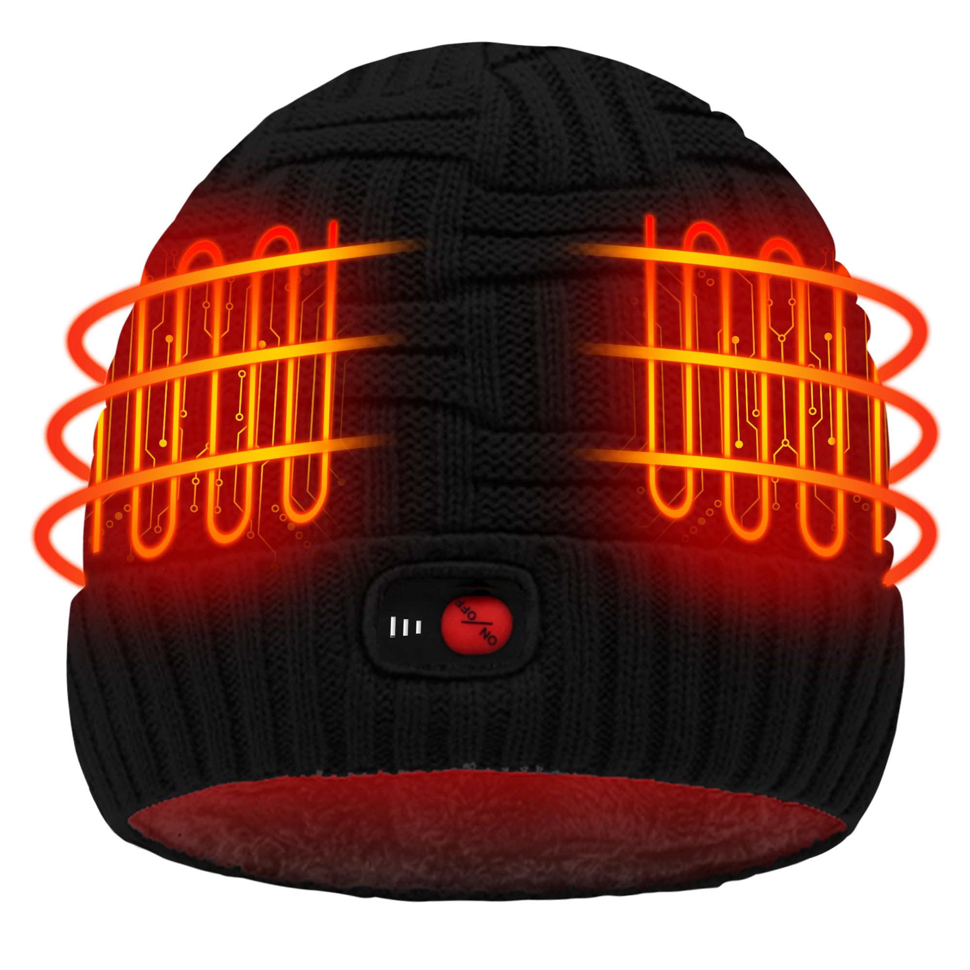 SVPRO Heated Hat, Men Women Electric Heated Beanie Rechargeable Winter Warm Knit Hat, Washable Battery Heating Skull Cap