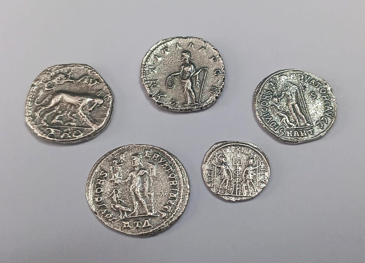 lazzaro italy Ancient Roman Imperial Coins Silver-Plated - Reproduction Set of 5 Roman Emperors - Handmade Italian Craftsmanship - Image 2