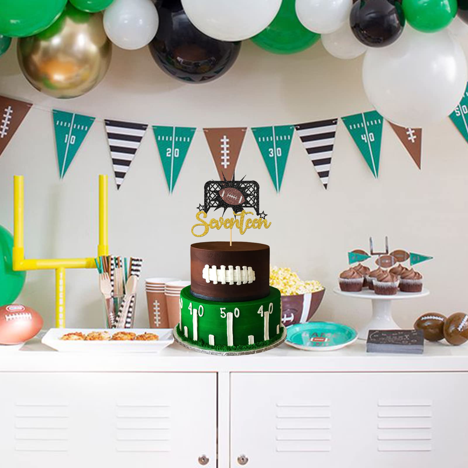 Amazon.com: RoadSea Football Happy 17th Birthday Cake Topper - Girl Boy 17  Years Old Birthday Cake Supplies - Sport Theme 17th Birthday Party  Decorations - Seventeen Sign : Grocery & Gourmet Food